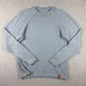 PAKA Alpaca Sweater Mens Medium Blue Crewneck Knit Sustainable Outdoor Pullover